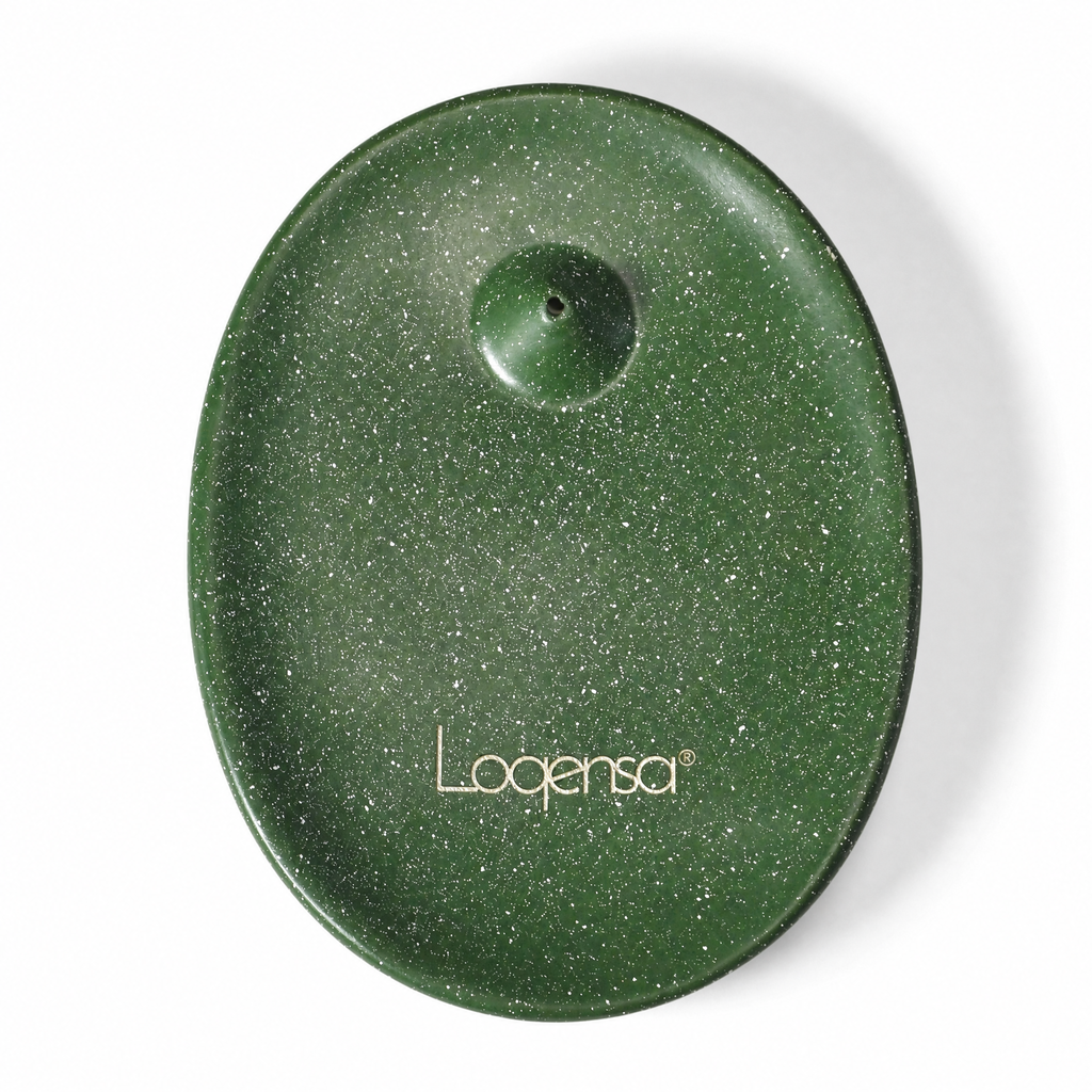 Moss Green Pebble Incense Tray