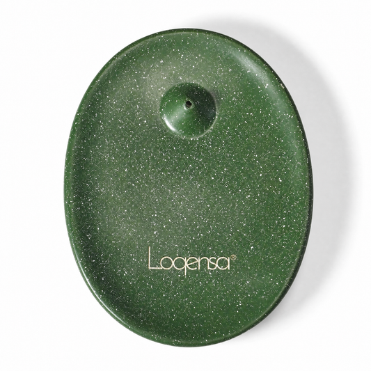 Moss Green Pebble Incense Tray