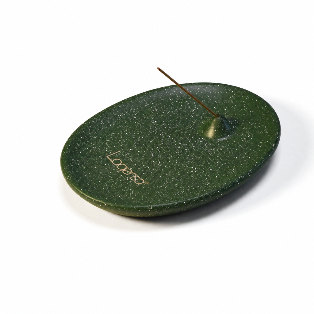 Moss Green Pebble Incense Tray