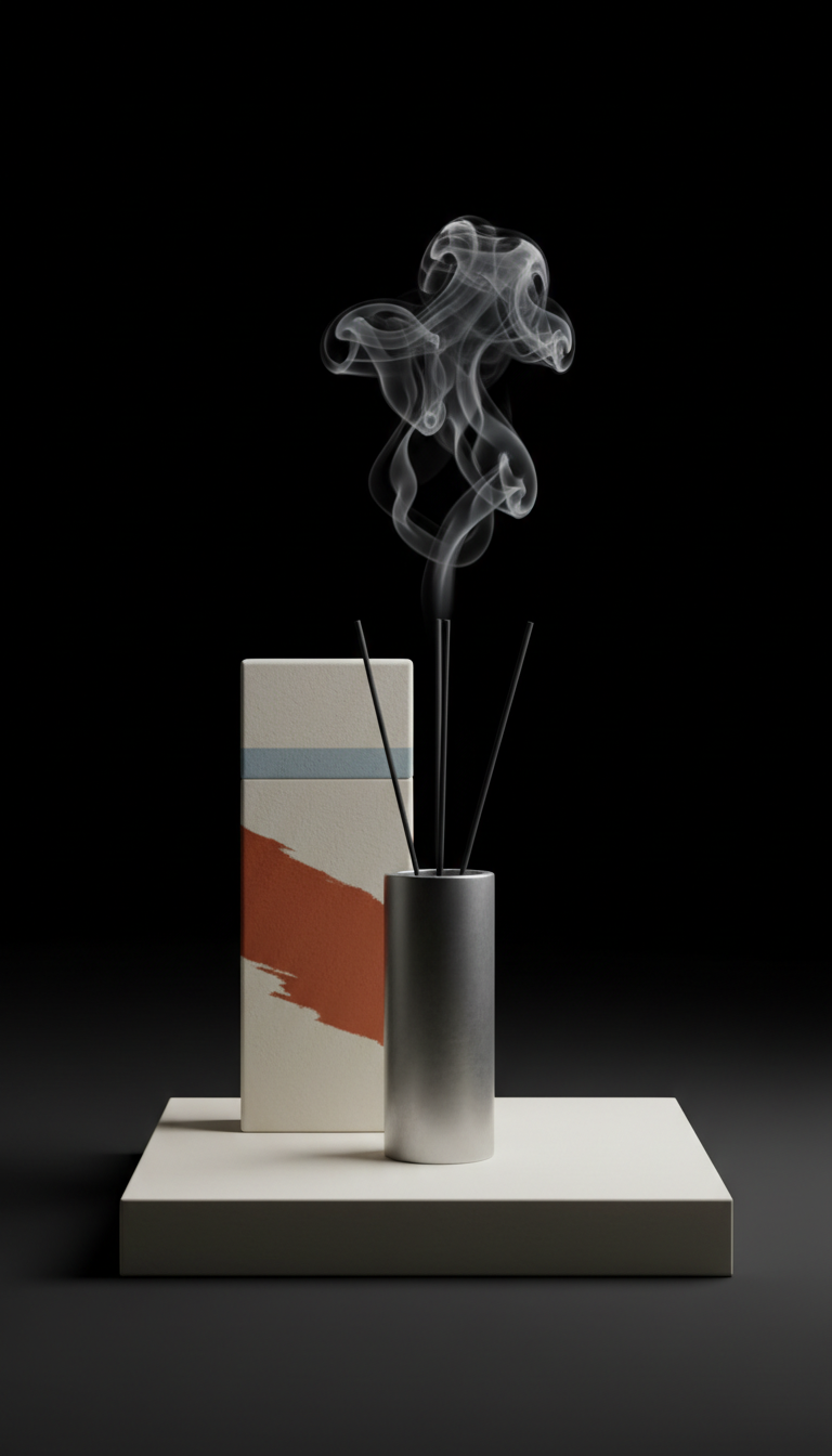 Gallery Edition Incense Set with Brushed Metal Holder